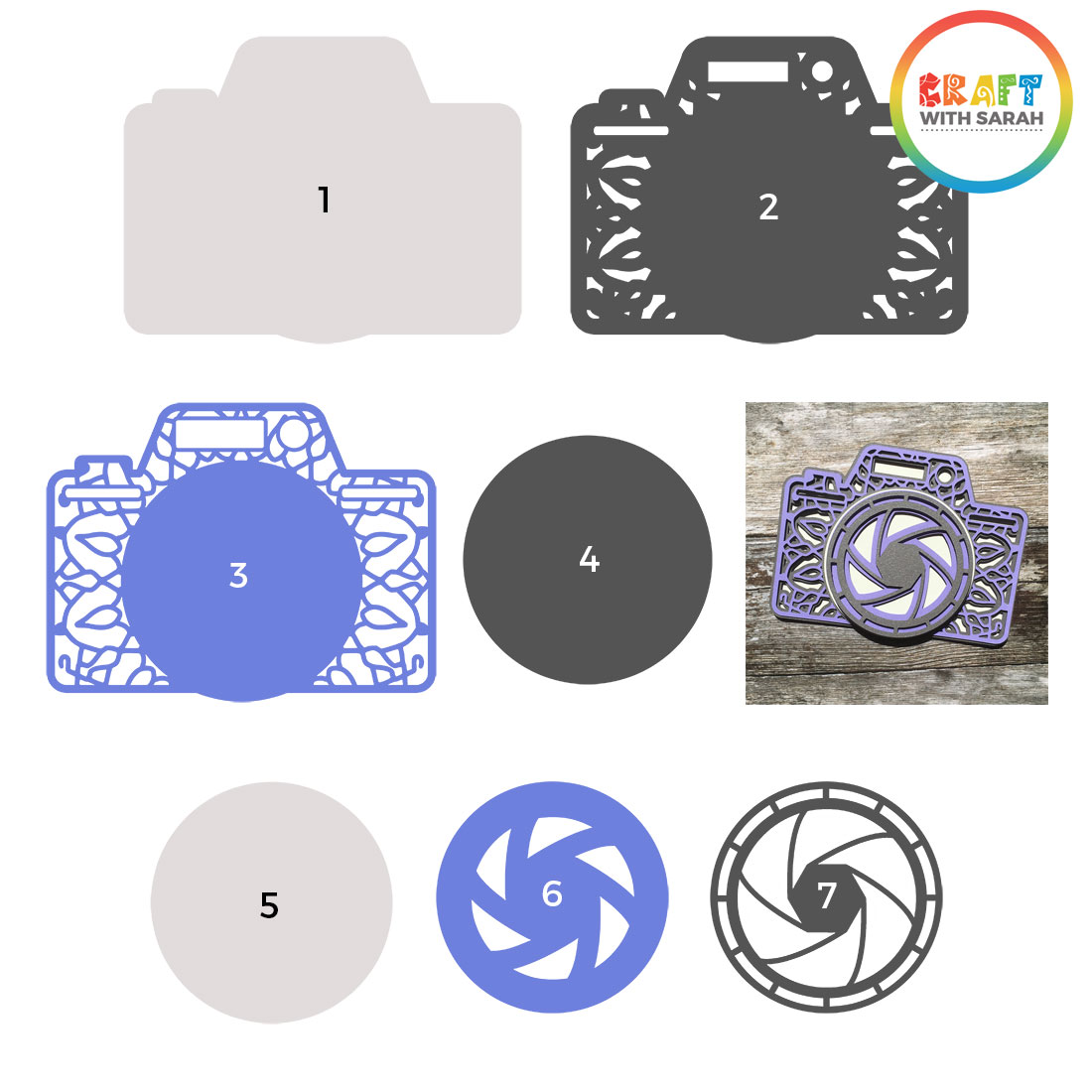 Seven layers of camera SVG file