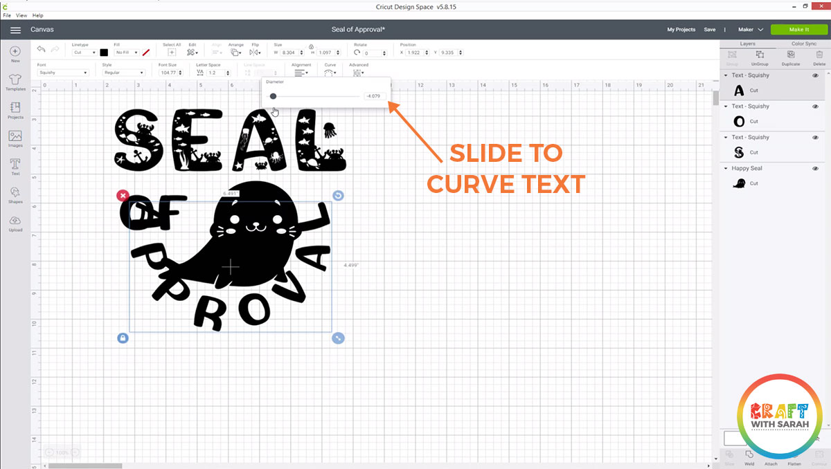 How to Curve Text in Cricut Design Space - Craft with Sarah