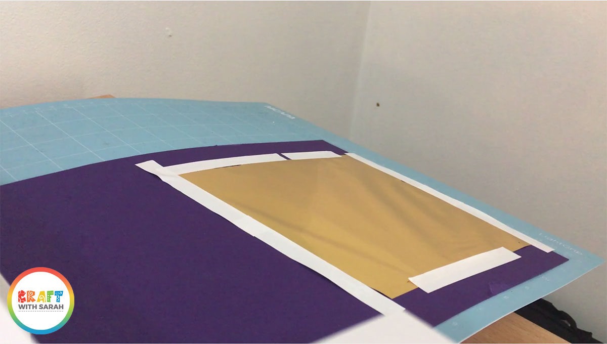 Tape on the gold foil