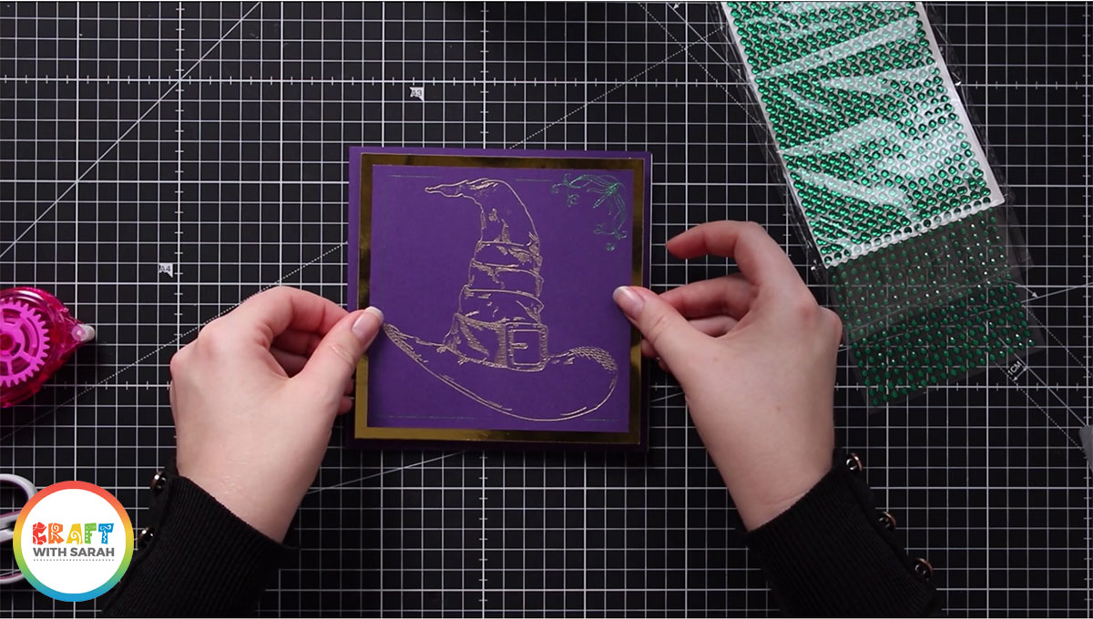 Stick the gold mirror card onto your base card