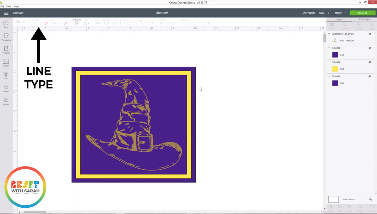 Change the line type to foil