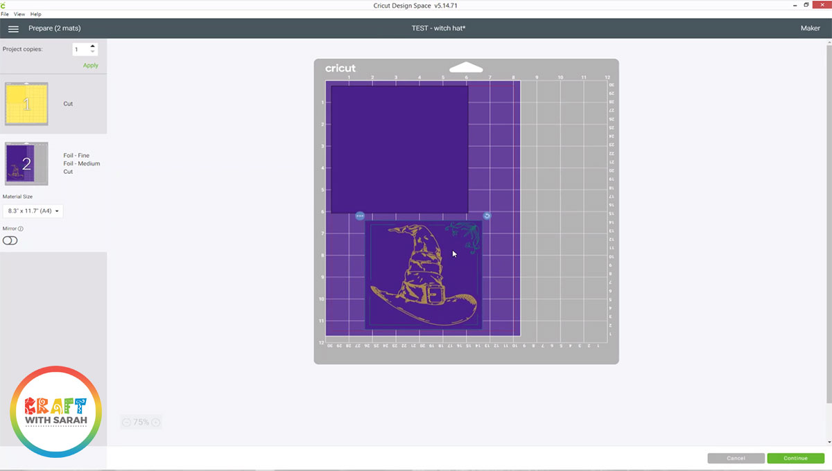 Move your design on the mat