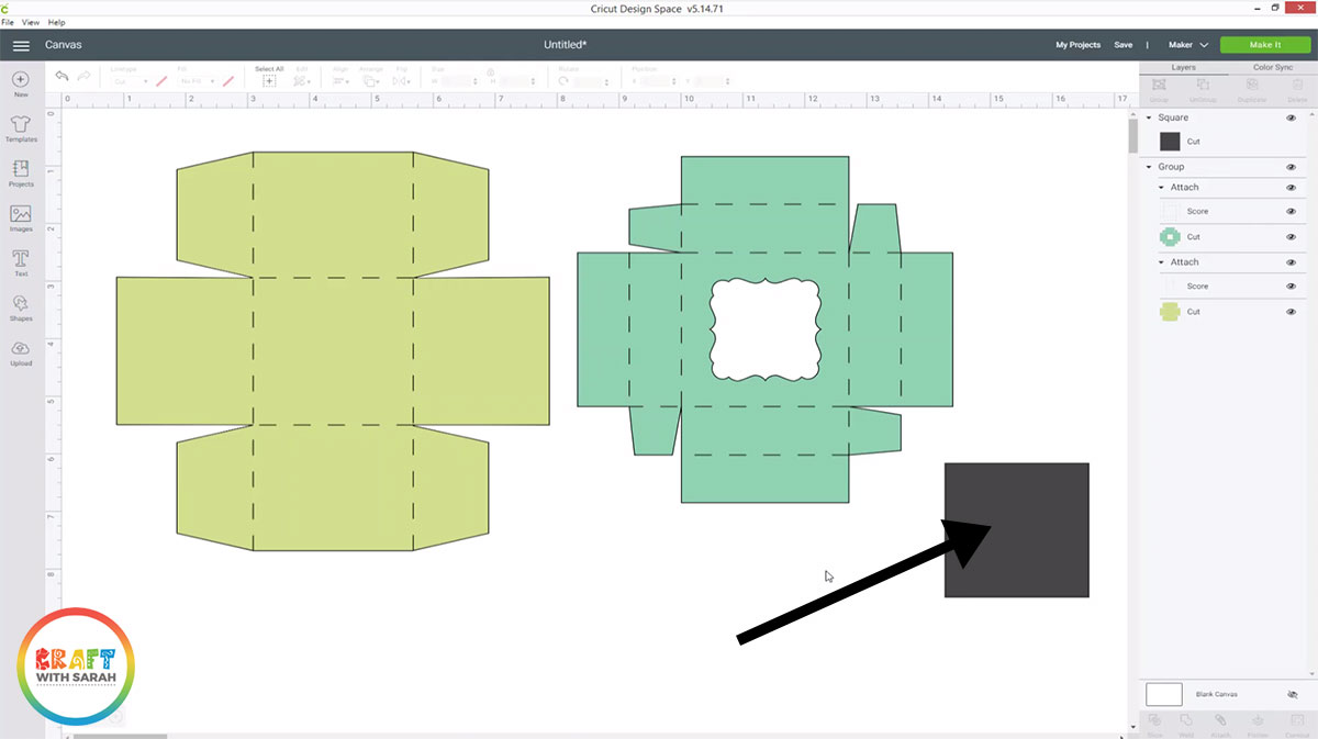 Create an acetate square