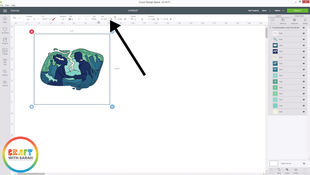 Resize your design in Design Space