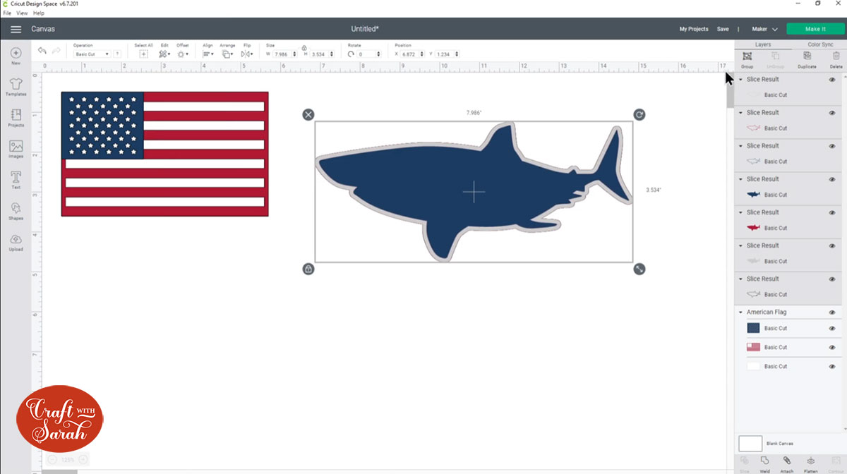 Shark layers aligned one of top of each other