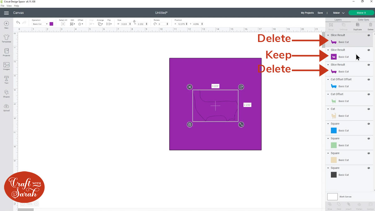 Delete the slice result layers that aren't needed