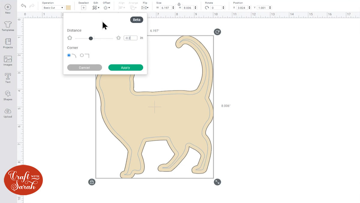 Add a negative offset in Design Space