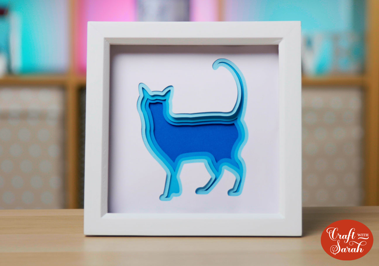 Cricut shadow box of a cat