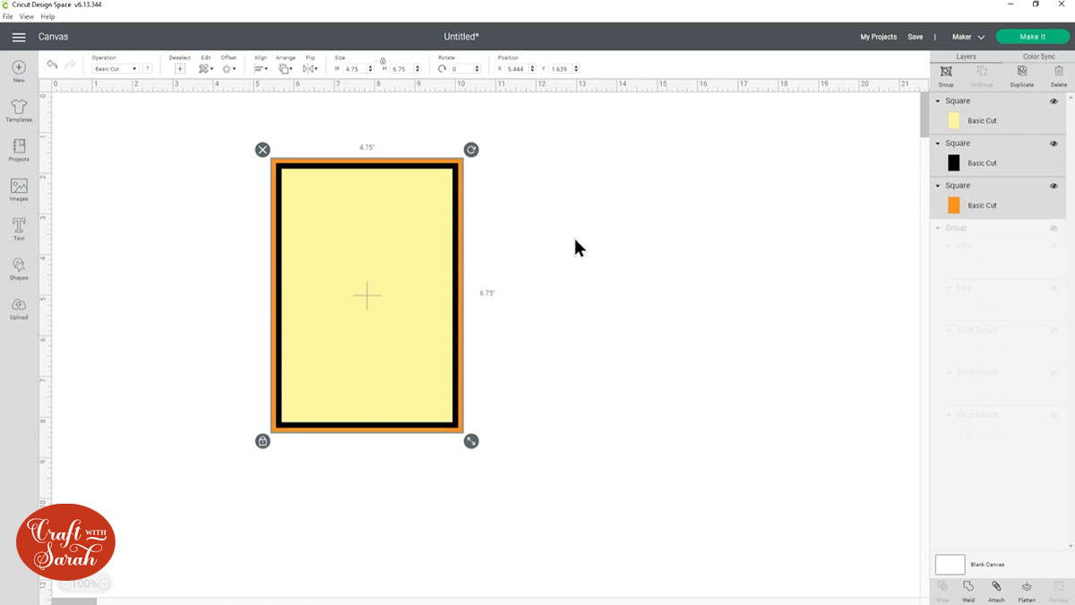 Create three rectangles