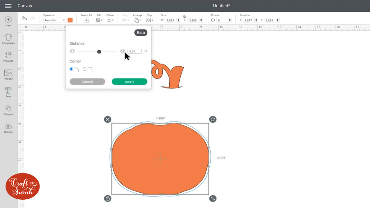 Create a small offset