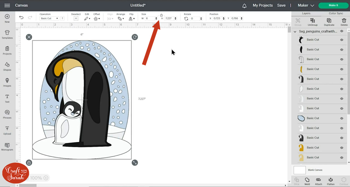 Resize the design
