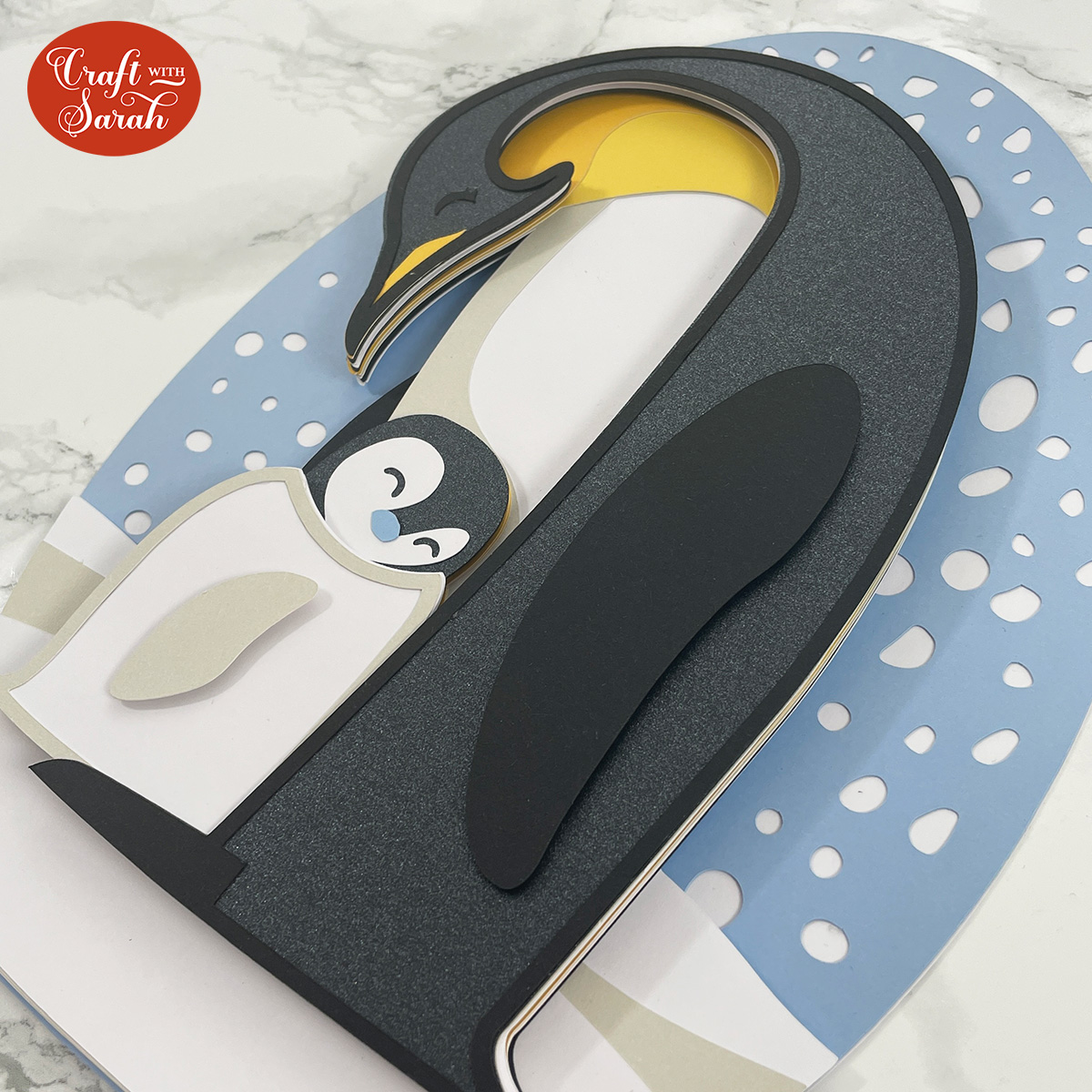 Mother and baby penguins craft