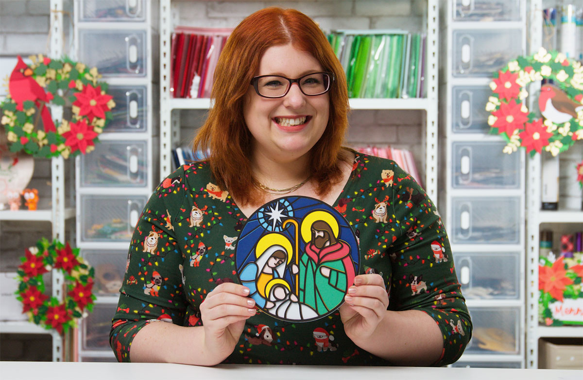 Nativity stained glass SVG