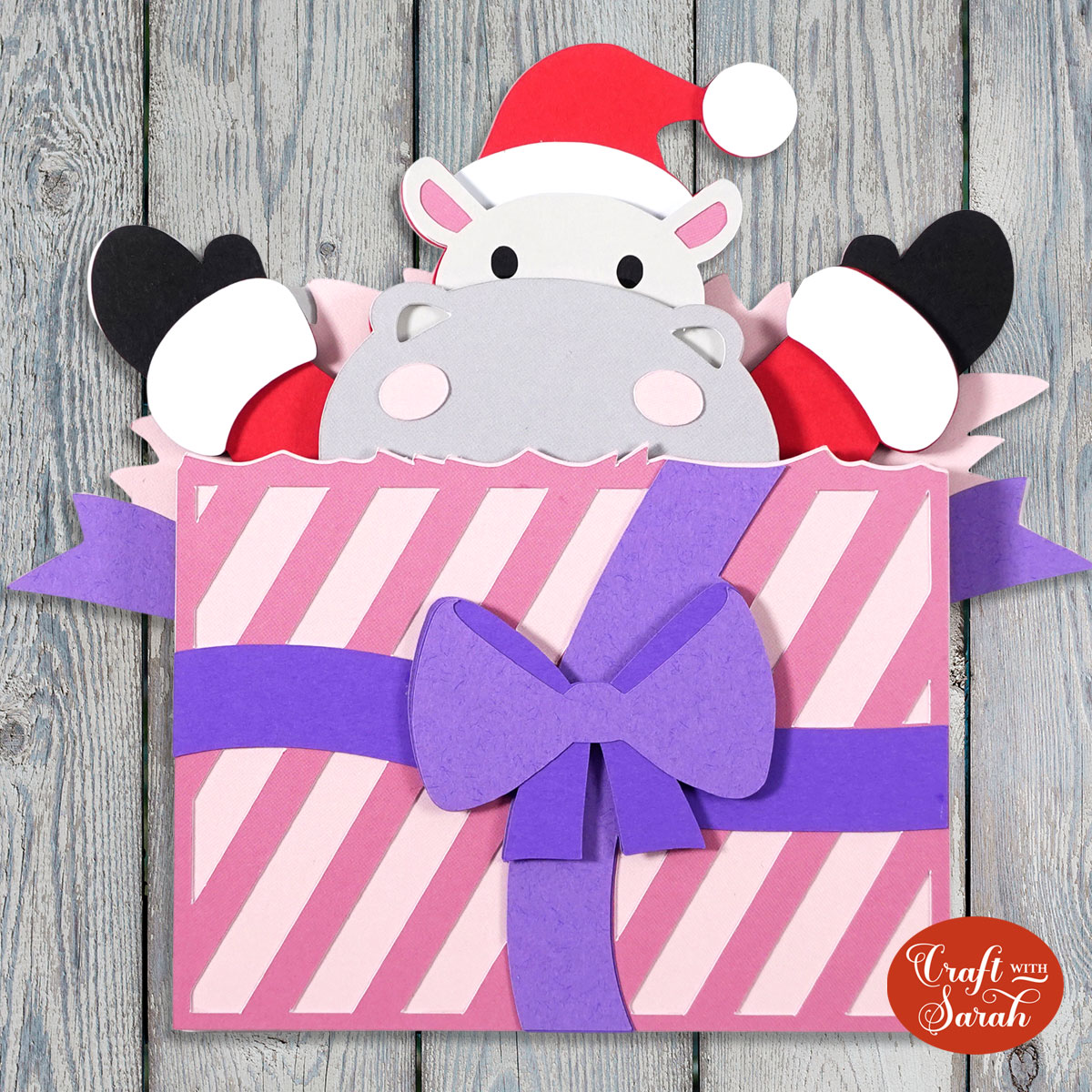 Christmas Hippo SVG