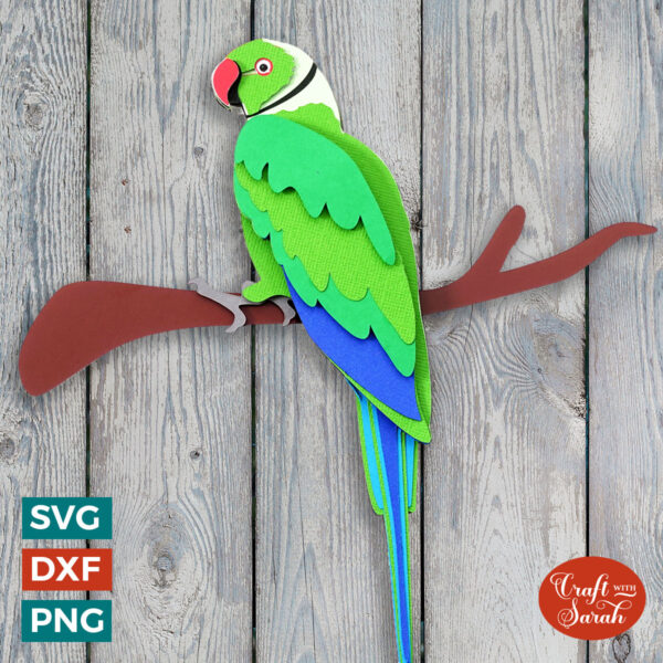 Indian Ring Neck Bird SVG