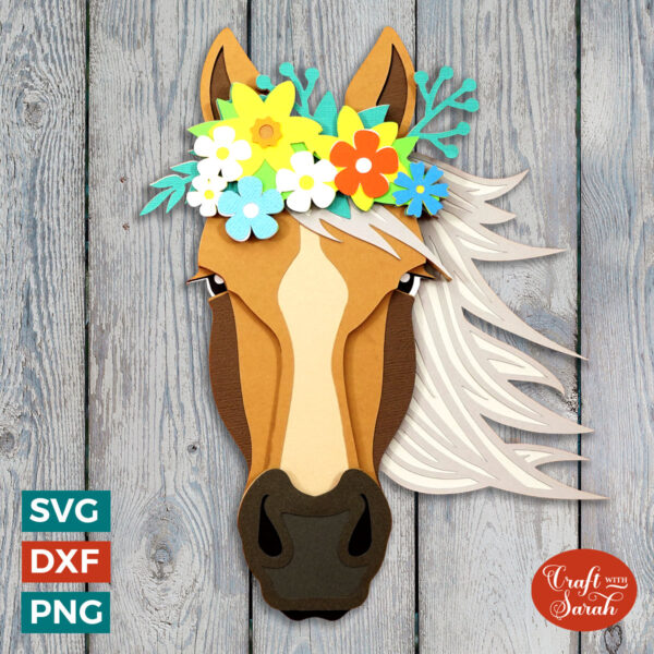 Horse Head Flowers SVG