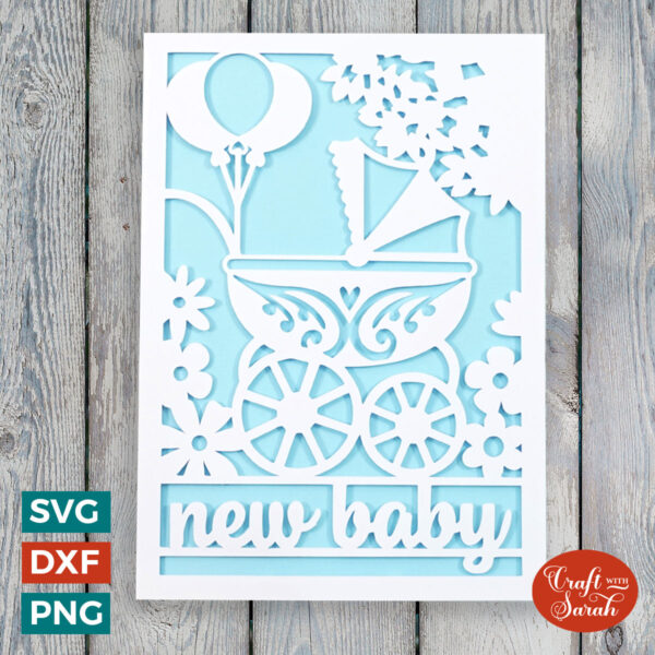 New Baby Card with Pram