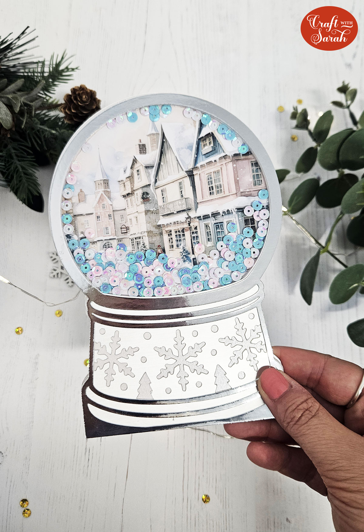 Christmas snowglobe card