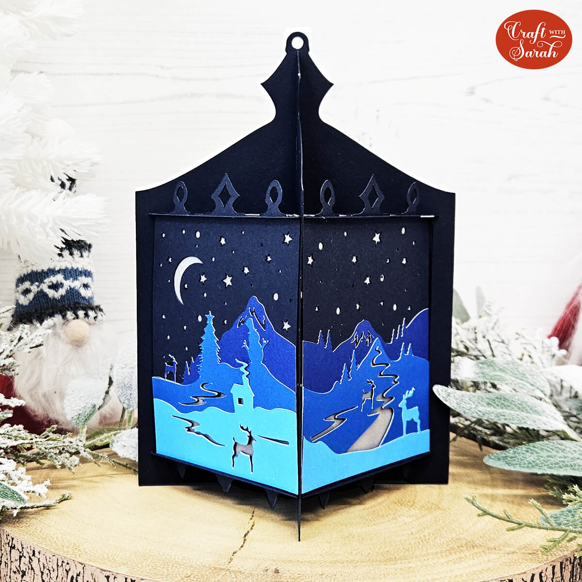 lantern papercraft svg