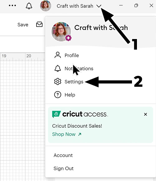 How to open the settings menu