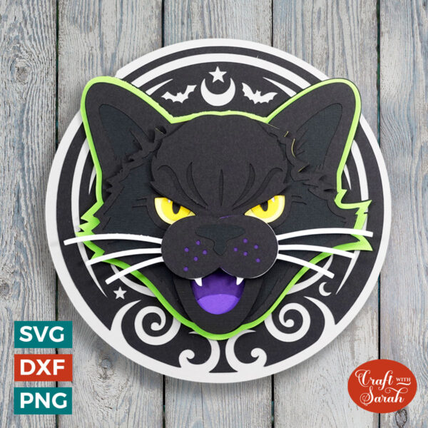 Scary Black Cat SVG