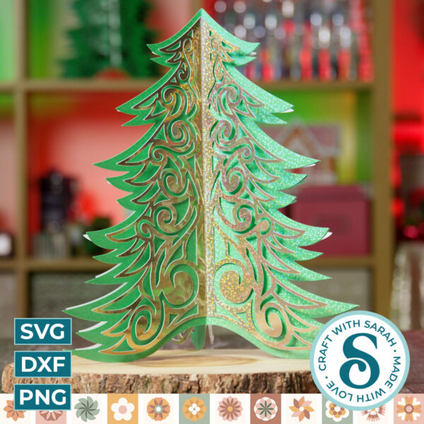 Christmas Tree with Ornate Swirls