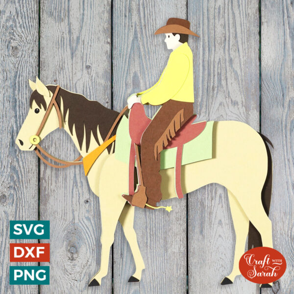 Cowboy on Horseback SVG