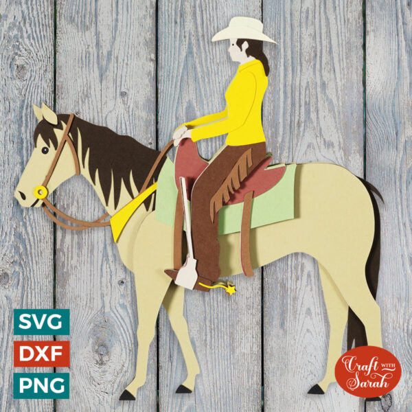 Cowgirl on Horseback SVG