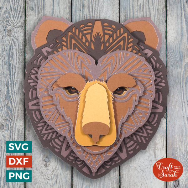 Bear Mandala Head SVG