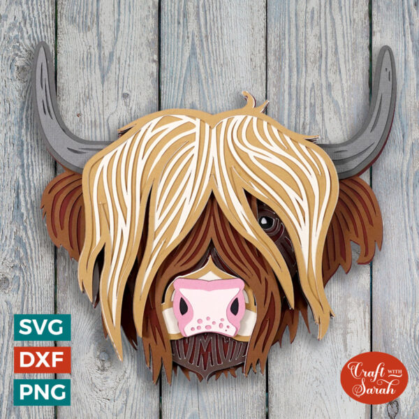 Highland Cow Mandala Head SVG