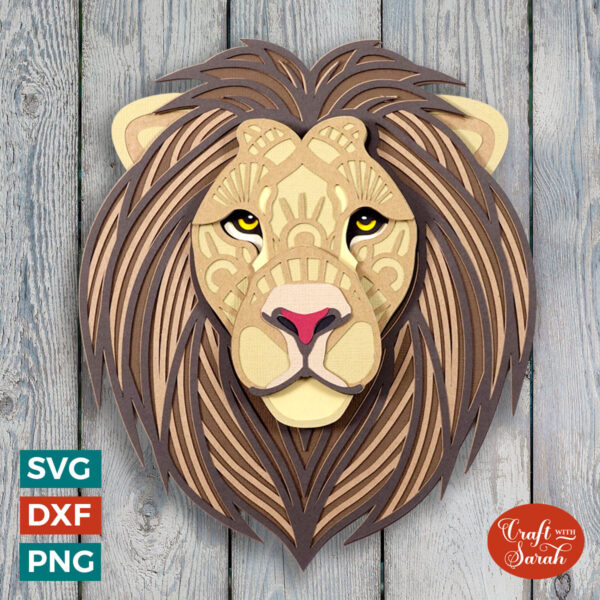 Lion Mandala Head SVG