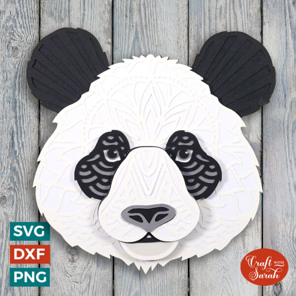 Panda Mandala Head SVG