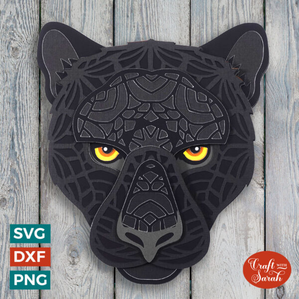 Panther Mandala Head SVG