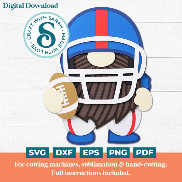 American Football Gnome SVG - Male