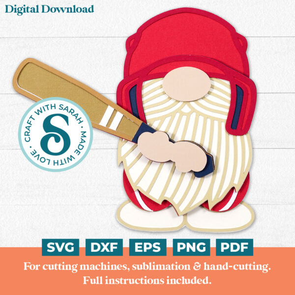 Baseball Gnome SVG - Male