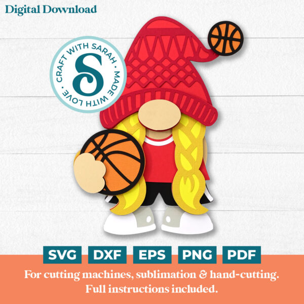 Basketball Gnome SVG - Female