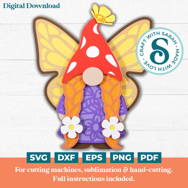 Butterfly Gnome SVG - Female