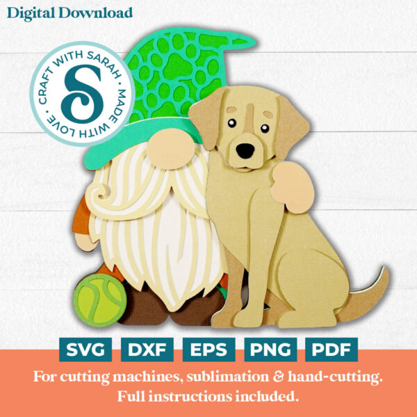 Dog Lover Gnome SVG - Male