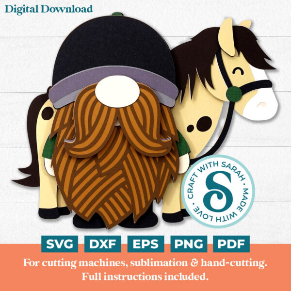 Equestrian Gnome SVG - Male