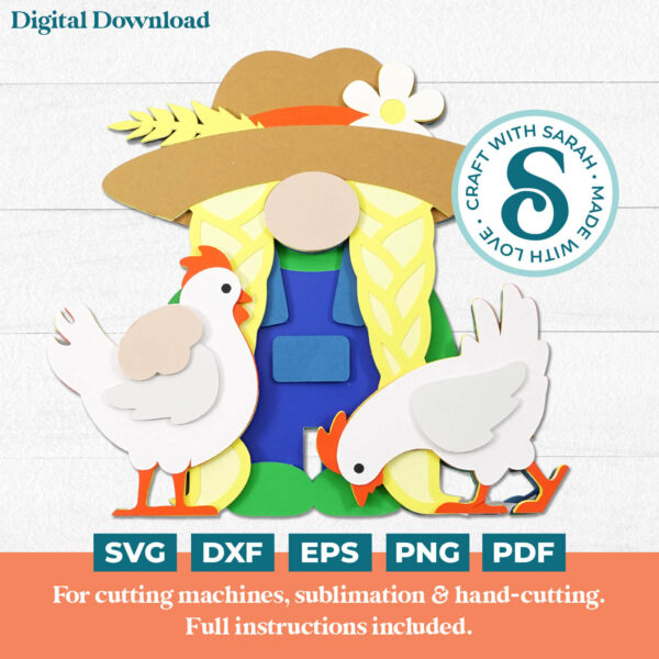 Farmer Gnome SVG - Female