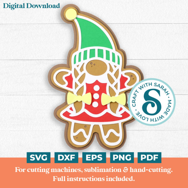 Gingerbread Gnome SVG - Female