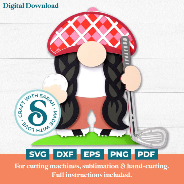 Golf Gnome SVG - Female