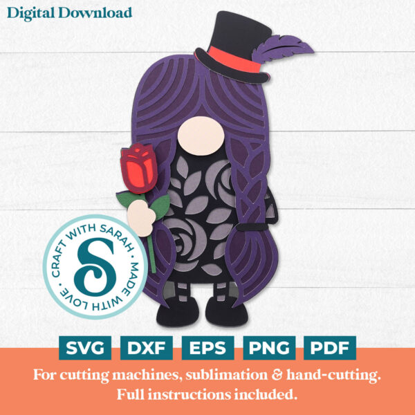 Gothic Gnome SVG - Female