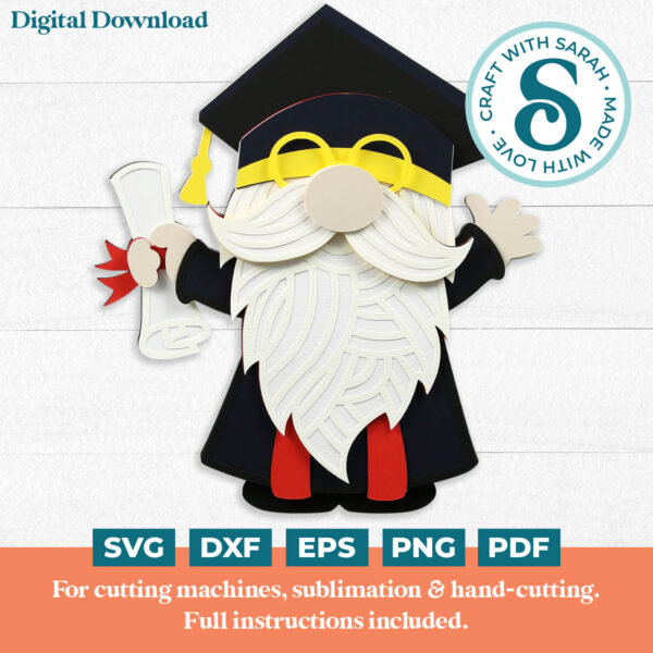 Graduation Gnome SVG - Male