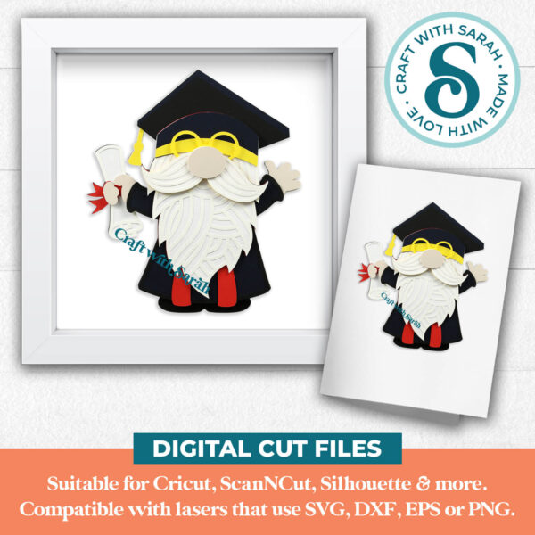 Graduation Gnome SVG - Male - Image 2