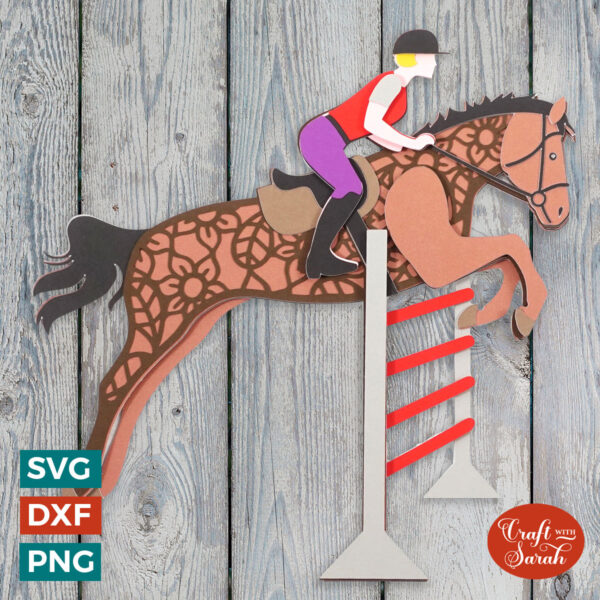 Show Jumping Horse SVG (Female Rider)