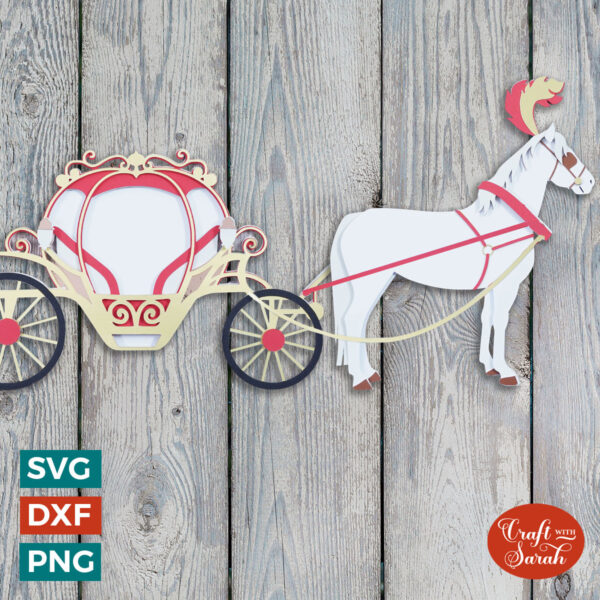 Wedding Horse & Cart SVG