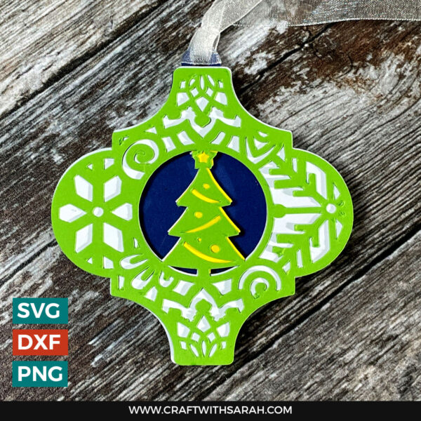 Filigree Christmas Christmas Tree Arabesque Ornament SVG