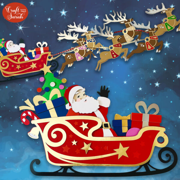 Giant Santa Sleigh SVG