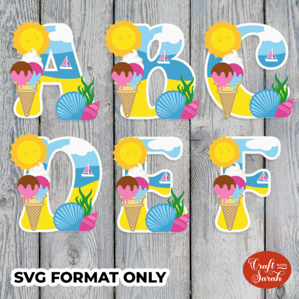 Summer Alphabet SVG